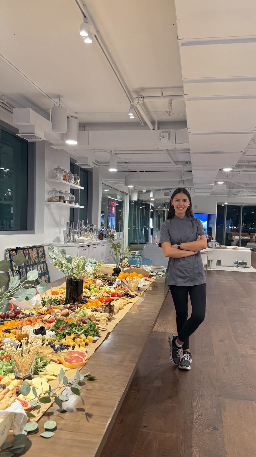 Chef Simge staffing a corporate catering buffet event